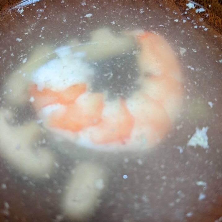 エビとしいたけの生姜スープ